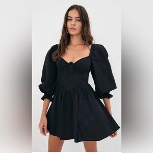 For Love And Lemons Ruth Mini Dress in Black, Size XS